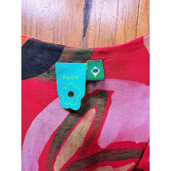 FARM RIO Multicolor Floral Maxi Button Front High Low Ruffle Dress Women's Small - Picture 5 of 9